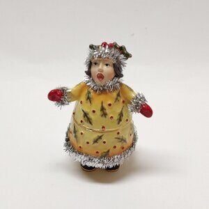 Patience Brewster Dept 56 Trinket Box - Krinkles Short Carler - Girl Jeweled Box